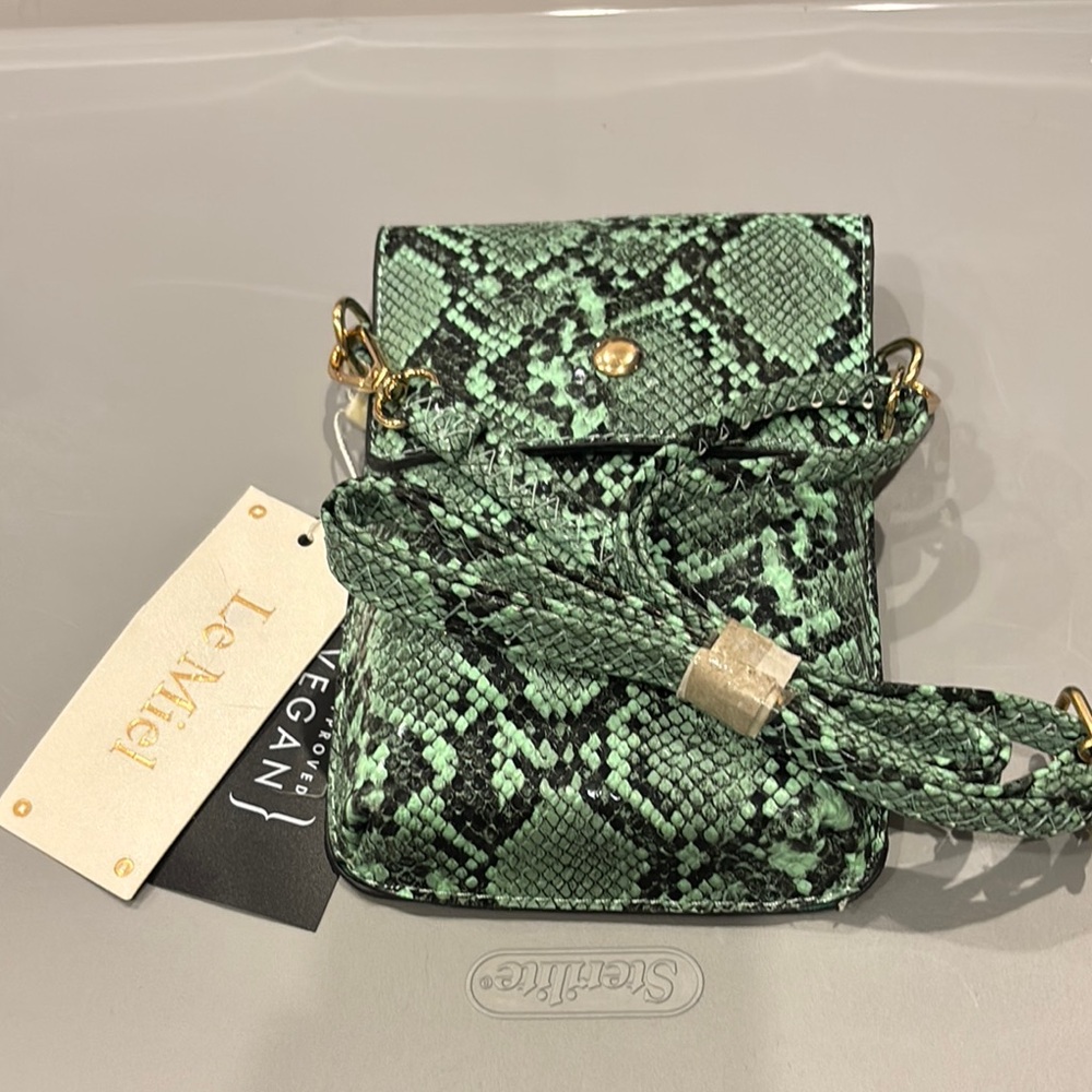 Le Miel Small Satchel Snakeskin Crossbody Purse